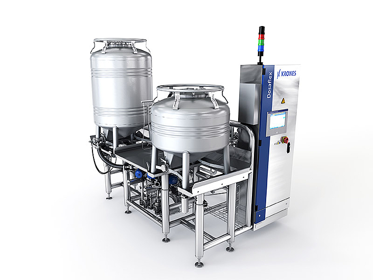 DosaFlex aseptic container station for beverages with a solids content